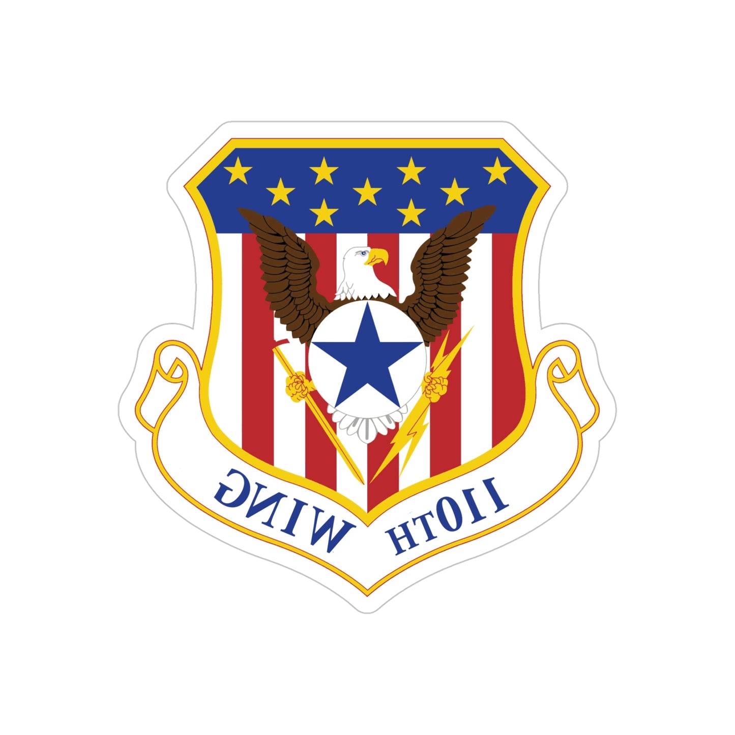 110th Wing emblem (U.S. Air Force) REVERSE PRINT Transparent STICKER-5" × 5"-The Sticker Space