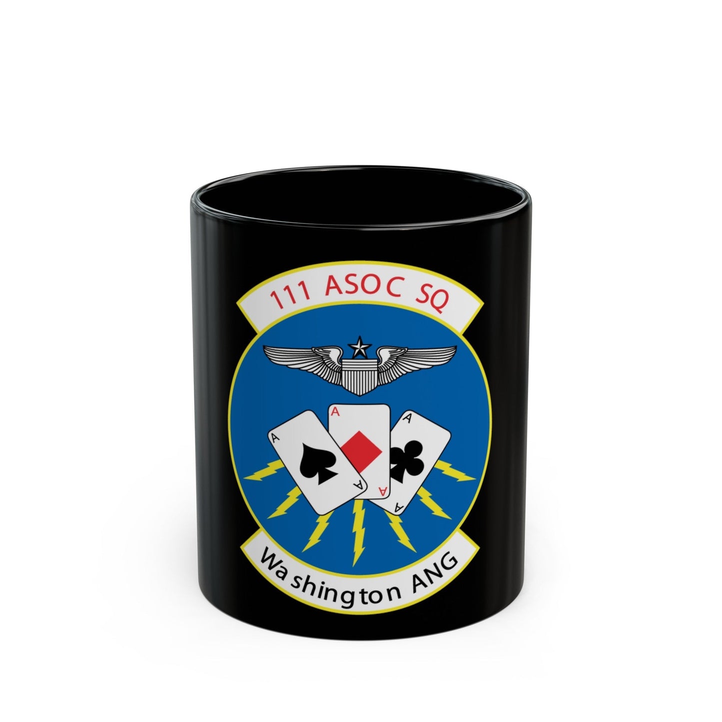 111 ASOC Sq Washington ANG (U.S. Air Force) Black Coffee Mug-11oz-The Sticker Space