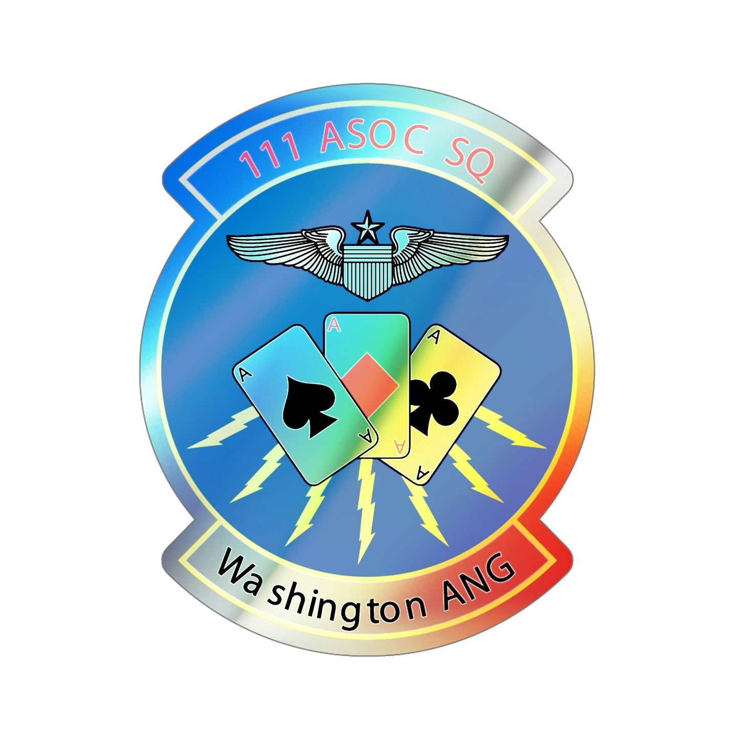 111 ASOC Sq Washington ANG (U.S. Air Force) Holographic STICKER Die-Cut Vinyl Decal-6 Inch-The Sticker Space