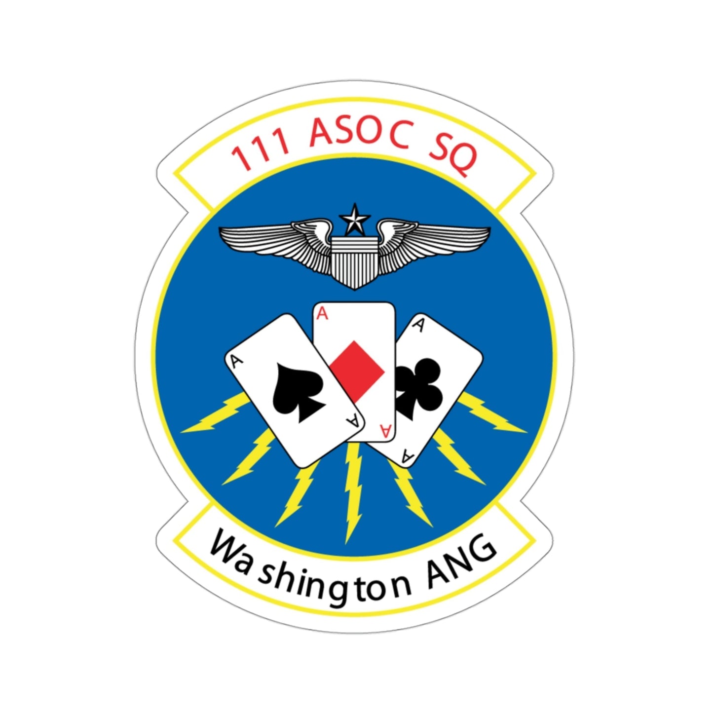 111 ASOC Sq Washington ANG (U.S. Air Force) STICKER Vinyl Die-Cut Decal-3 Inch-The Sticker Space