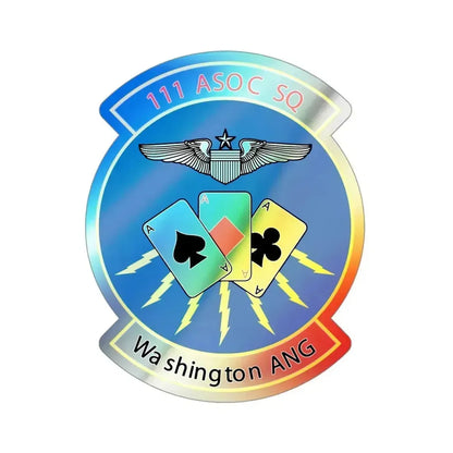 111 ASOC Sq Washington ANG (U.S. Air Force) Holographic STICKER Die-Cut Vinyl Decal 3 Inch Holographic - The Sticker Space