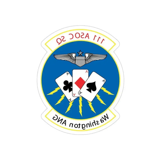 111 ASOC Sq Washington ANG (U.S. Air Force) REVERSE PRINT Transparent Die-Cut STICKER 6 Inch Die-Cut Transparent - The Sticker Space