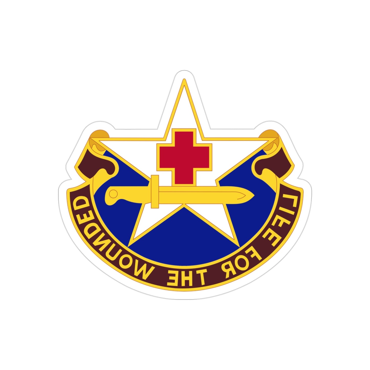 111 Medical Battalion (U.S. Army) REVERSE PRINT Transparent STICKER-3" × 3"-The Sticker Space