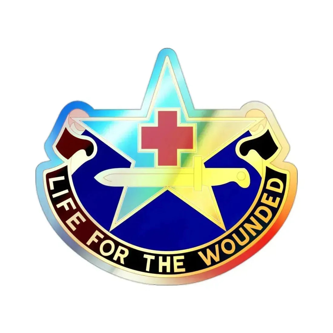 111 Medical Battalion (U.S. Army) Holographic STICKER Die-Cut Vinyl Decal 2 Inch Holographic - The Sticker Space