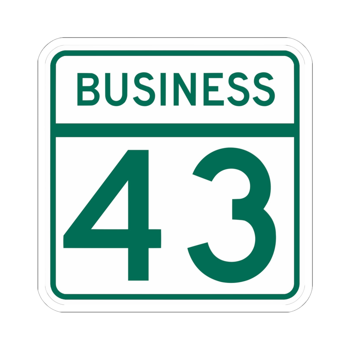 MD Route 43 Business (Maryland) (Road Sign) STICKER Vinyl Kiss-Cut Decal