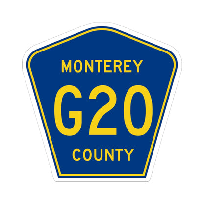 Monterey County G20 (California) (Road Sign) STICKER Vinyl Kiss-Cut Decal