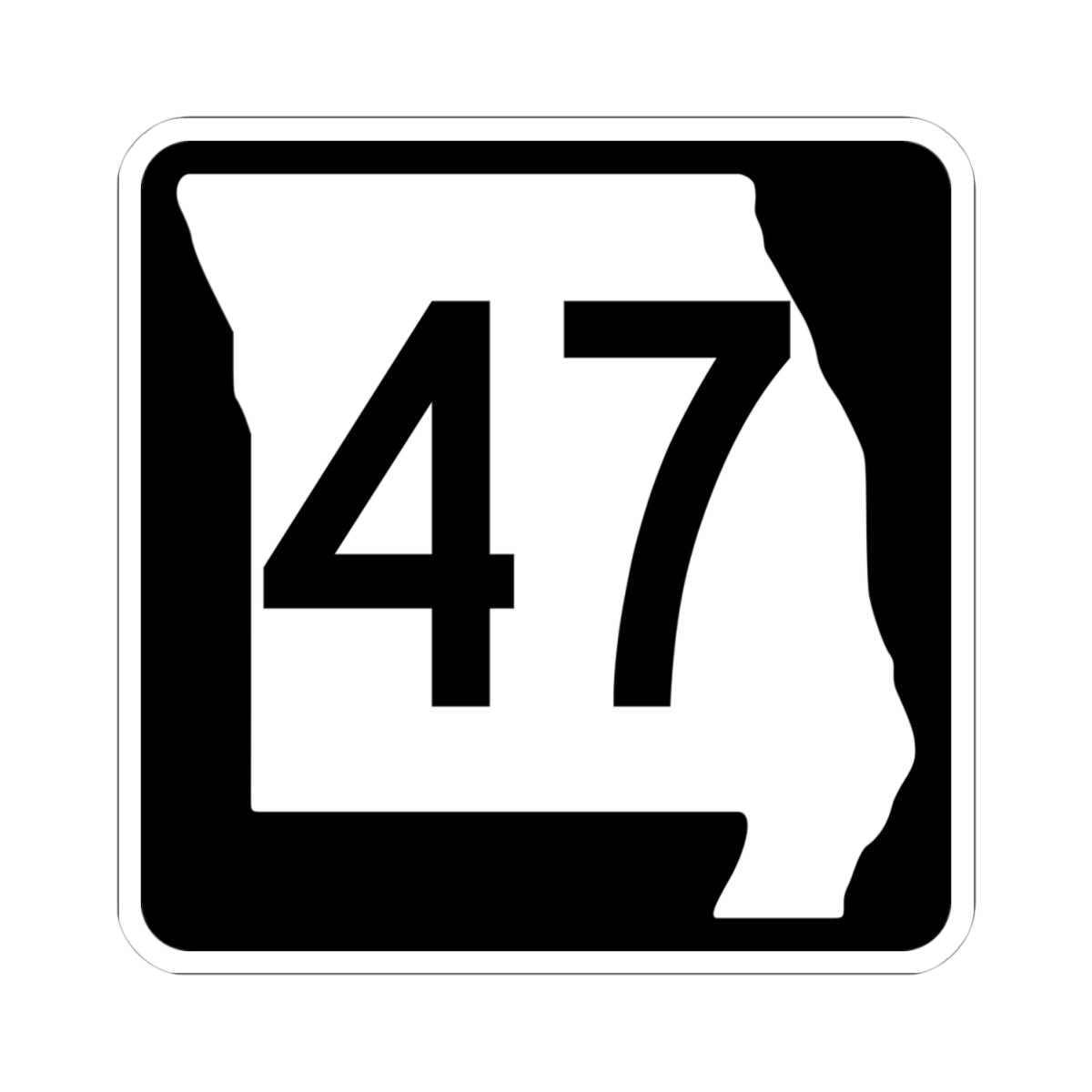 MO-47 (Missouri) (Road Sign) STICKER Vinyl Kiss-Cut Decal