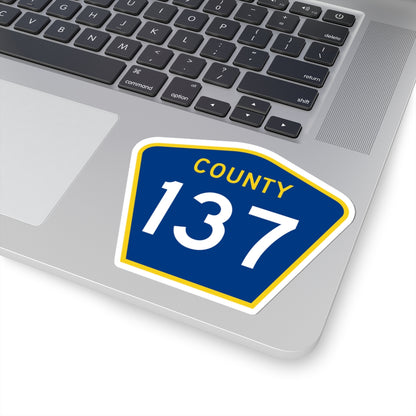 County 137 MN (Minnesota) (Road Sign) STICKER Vinyl Kiss-Cut Decal