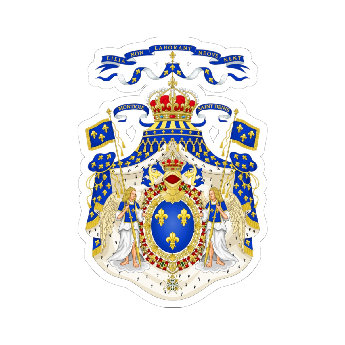 Grand Royal Coat of Arms of France - STICKER Vinyl Kiss-Cut Decal