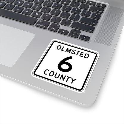 Olmsted County Route 6 MN (Minnesota) (Road Sign) STICKER Vinyl Kiss-Cut Decal