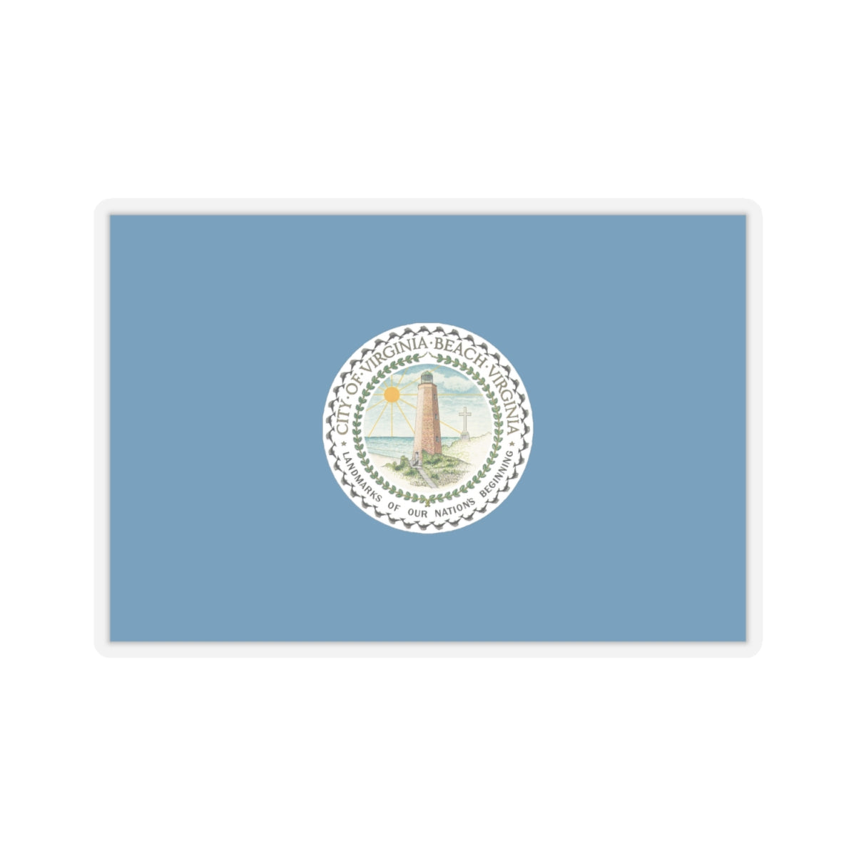 Flag of Virginia Beach, Virginia - STICKER Vinyl Kiss-Cut Decal