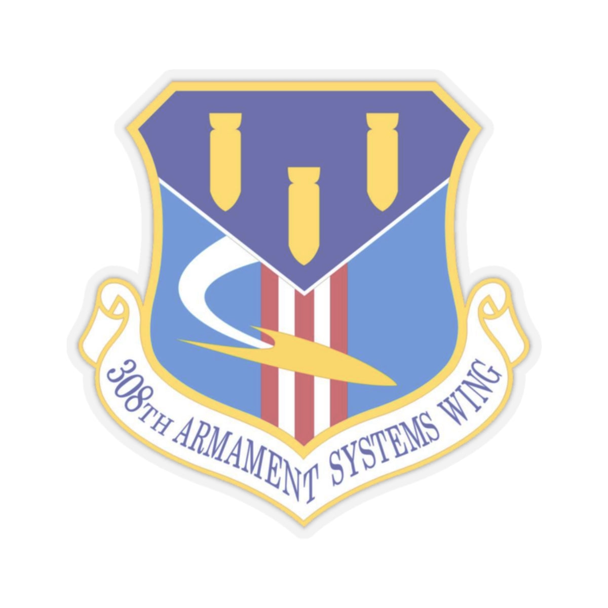 308th Armament Systems Wing (U.S. Air Force) STICKER Vinyl Kiss-Cut Decal-2 Inch-Transparent-The Sticker Space