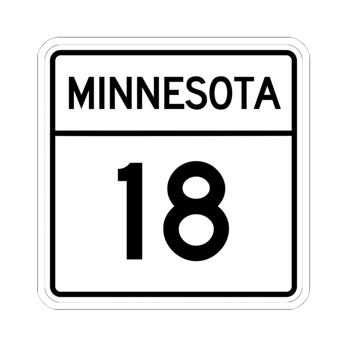 MN-18 1948 (Minnesota) (Road Sign) STICKER Vinyl Kiss-Cut Decal