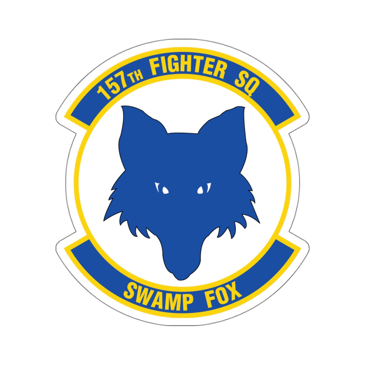 157 Fighter Squadron (U.S. Air Force) STICKER Vinyl Kiss-Cut Decal-4" × 4"-White-The Sticker Space