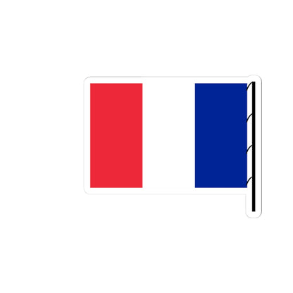 Flag of France on staff hoist right (France) STICKER Vinyl Kiss-Cut Decal