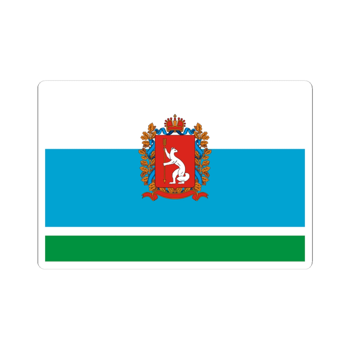 Flag of Sverdlovsk Oblast 1997 Coat of Arms (Russia) STICKER Vinyl Kiss-Cut Decal