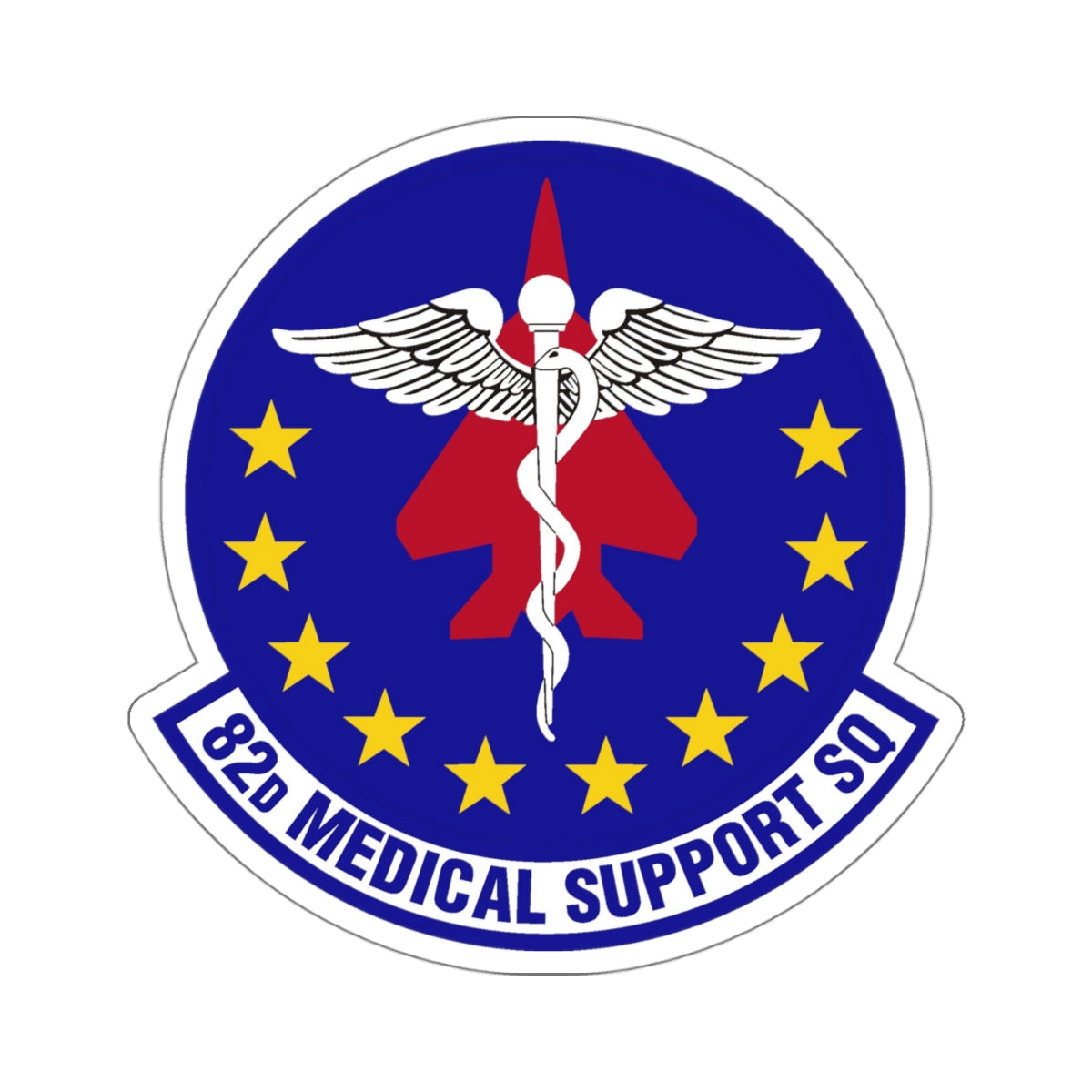 82d Medical Support Squadron (U.S. Air Force) STICKER Vinyl Kiss-Cut Decal-4" × 4"-White-The Sticker Space