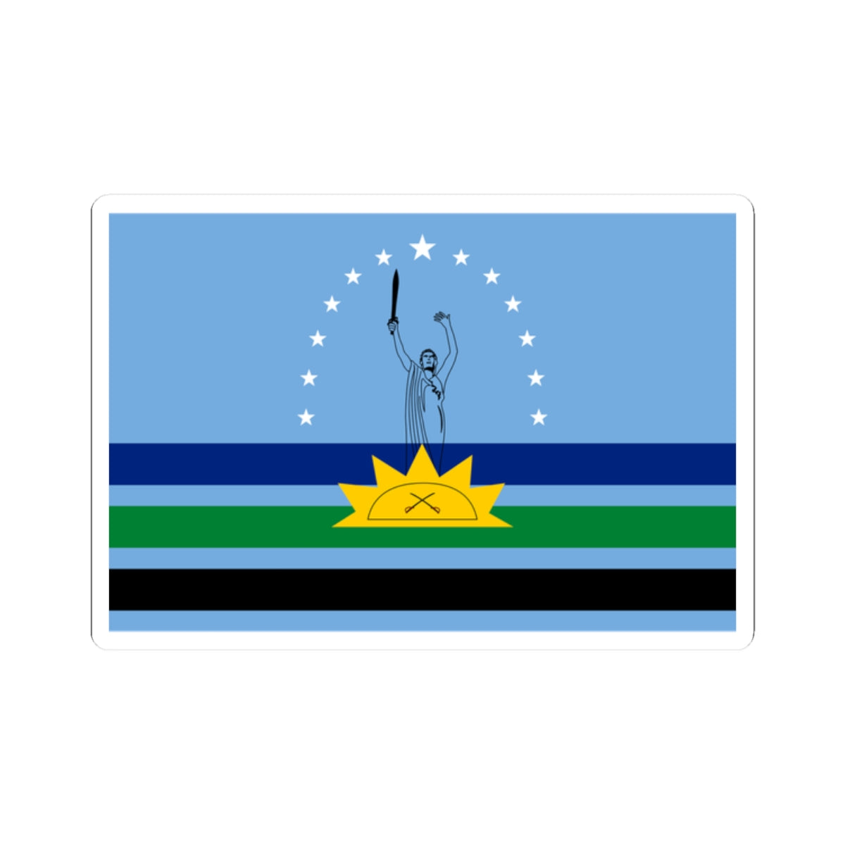 Flag of Monagas State (Venezuela) STICKER Vinyl Kiss-Cut Decal