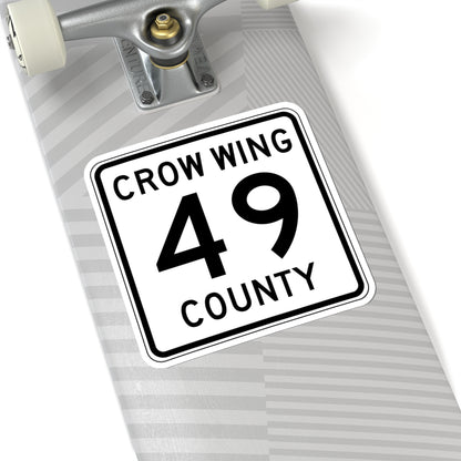 Crow Wing County 49 (Minnesota) (Road Sign) STICKER Vinyl Kiss-Cut Decal