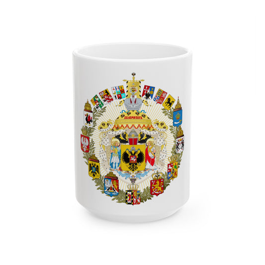 Greater Coat of Arms of the Russian Empire - White Coffee Mug-15oz-The Sticker Space