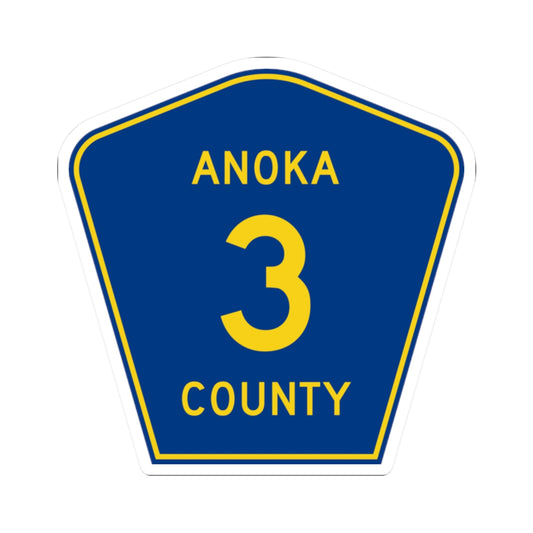Anoka County Road 3 (Minnesota) (Road Sign) STICKER Vinyl Kiss-Cut Decal