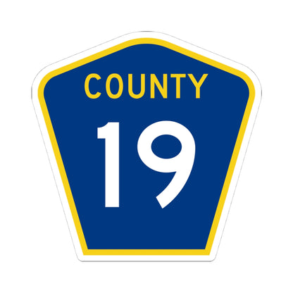County 19 MN (Minnesota) (Road Sign) STICKER Vinyl Kiss-Cut Decal