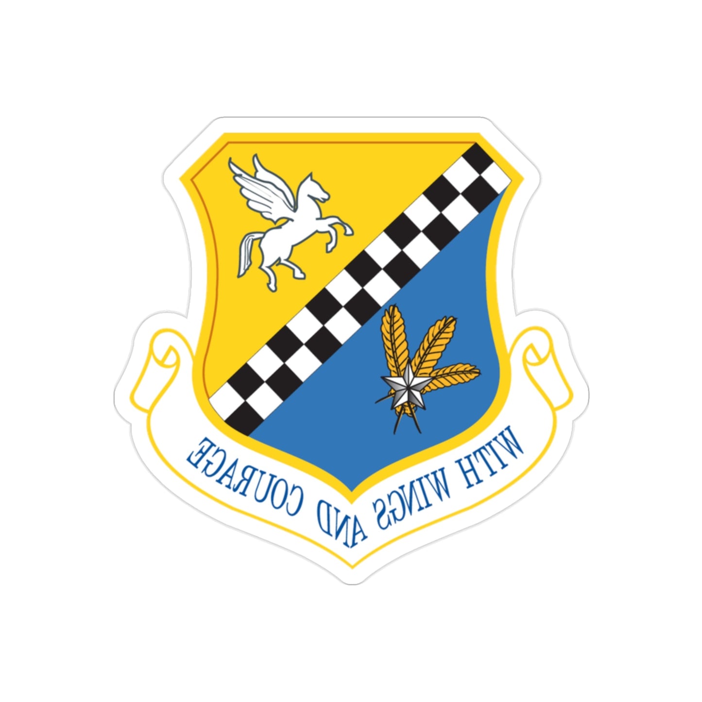 111th Attack Wing (U.S. Air Force) REVERSE PRINT Transparent STICKER-2" × 2"-The Sticker Space