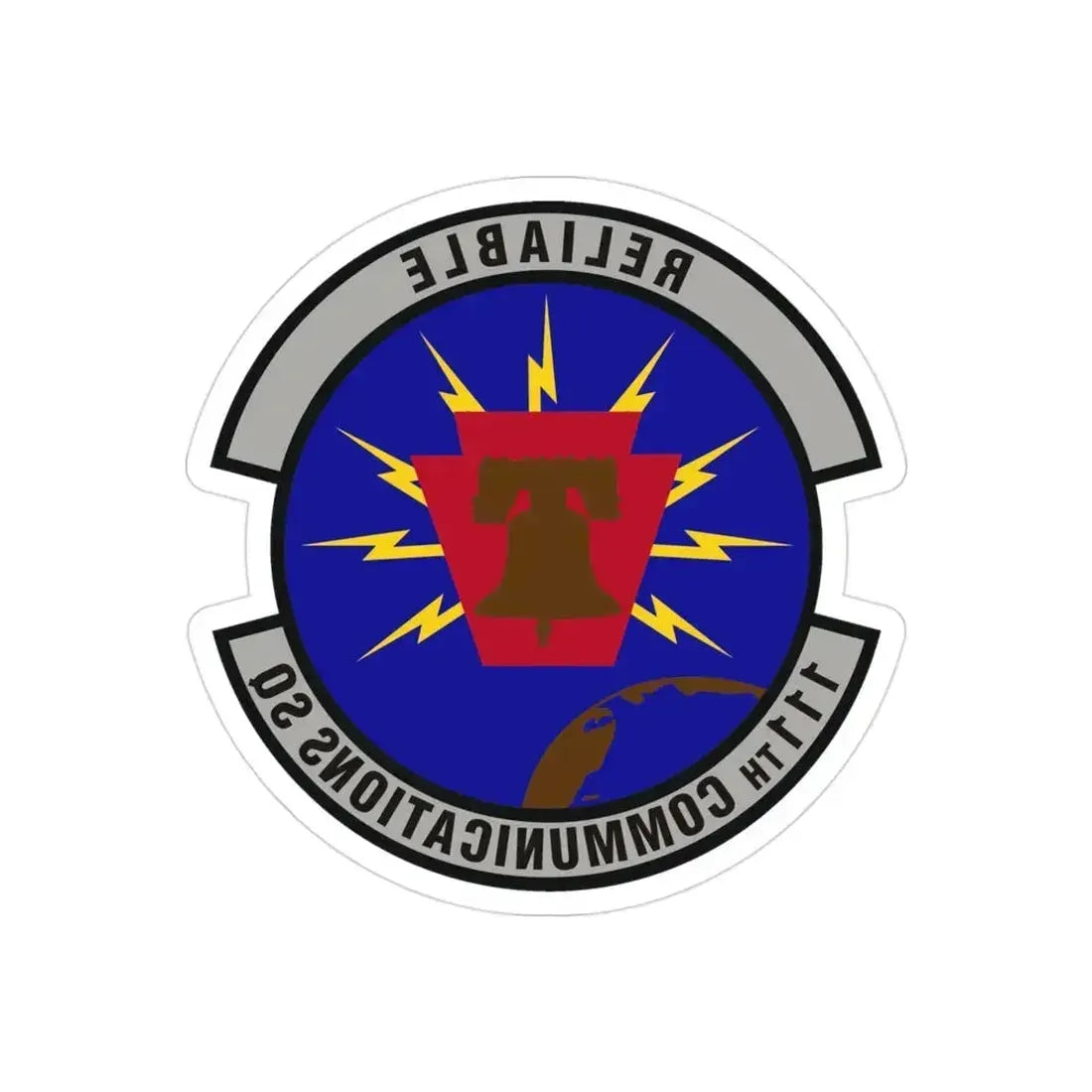 111th Communications Squadron (U.S. Air Force) REVERSE PRINT Transparent Die-Cut STICKER 3 Inch Die-Cut Transparent - The Sticker Space