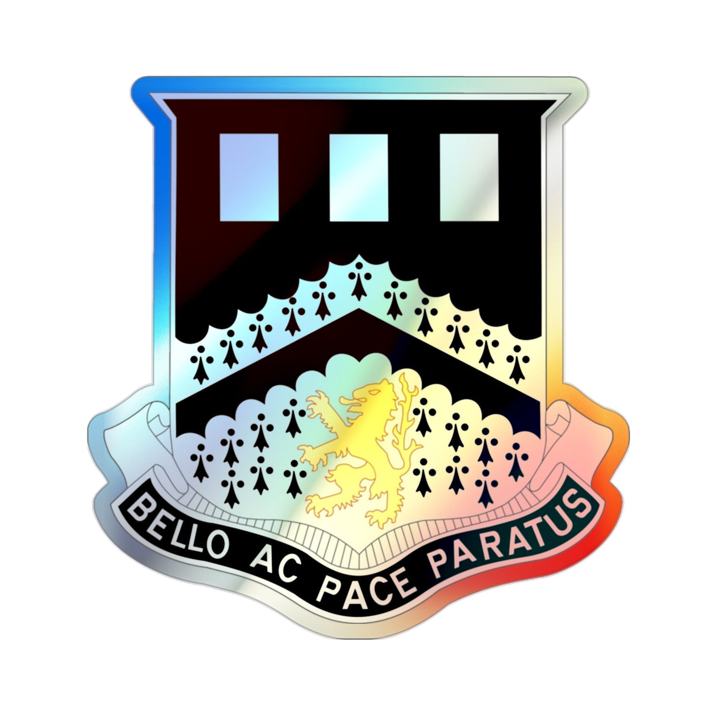 112 Engineer Battalion (U.S. Army) Holographic STICKER Die-Cut Vinyl Decal-2 Inch-The Sticker Space