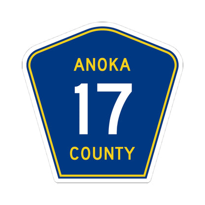 Anoka County 17 (Minnesota) (Road Sign) STICKER Vinyl Kiss-Cut Decal
