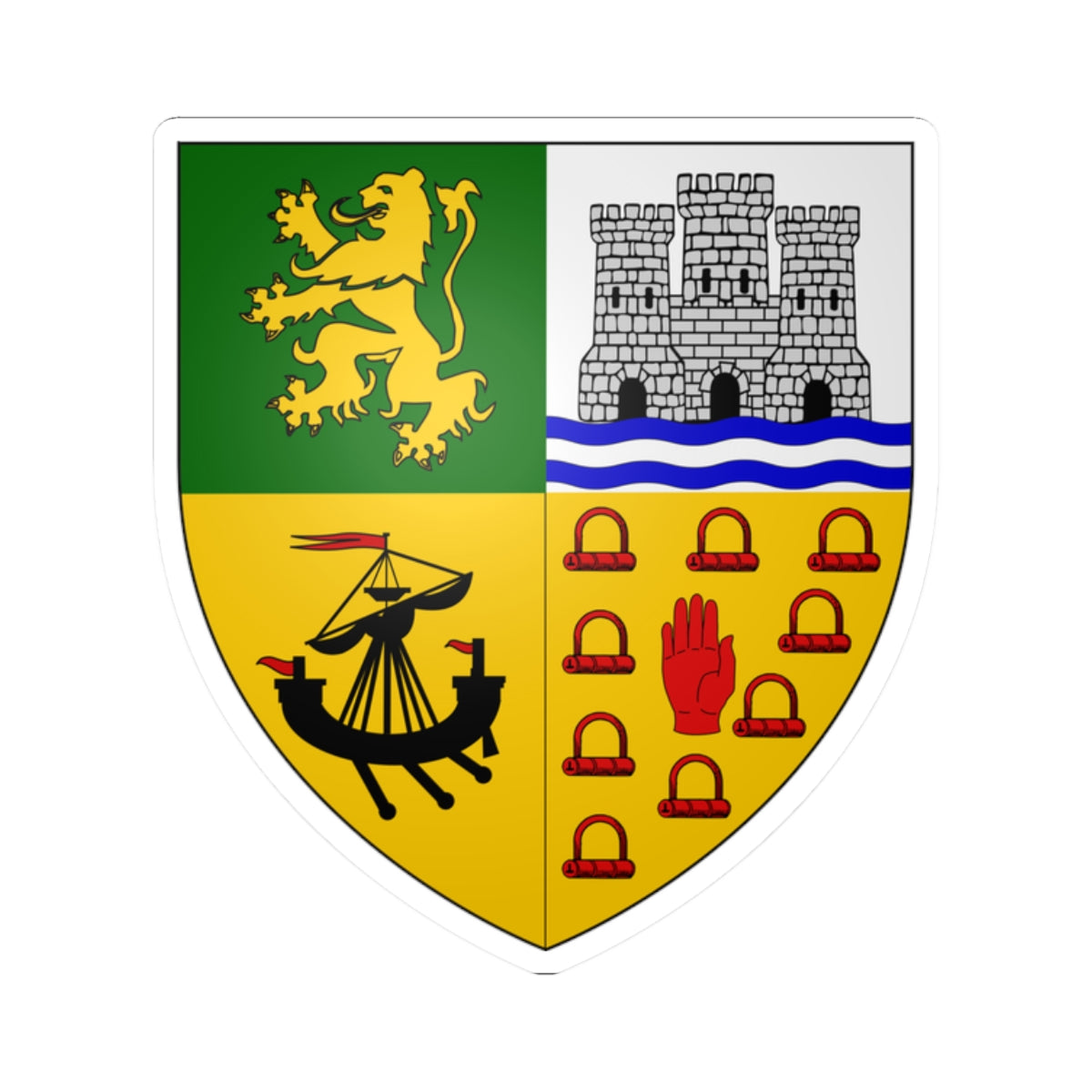 Arms of MacNeil of Barra (Scotland) (Coat of Arms) STICKER Vinyl Kiss-Cut Decal