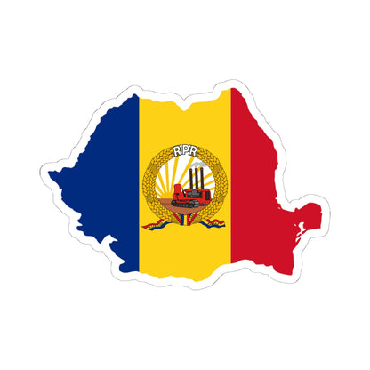 Flag-map of Romania January-March 1948 (Oman) STICKER Vinyl Kiss-Cut Decal