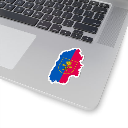 Flag map of Khmelnytskyi Oblast (Ukraine) STICKER Vinyl Kiss-Cut Decal