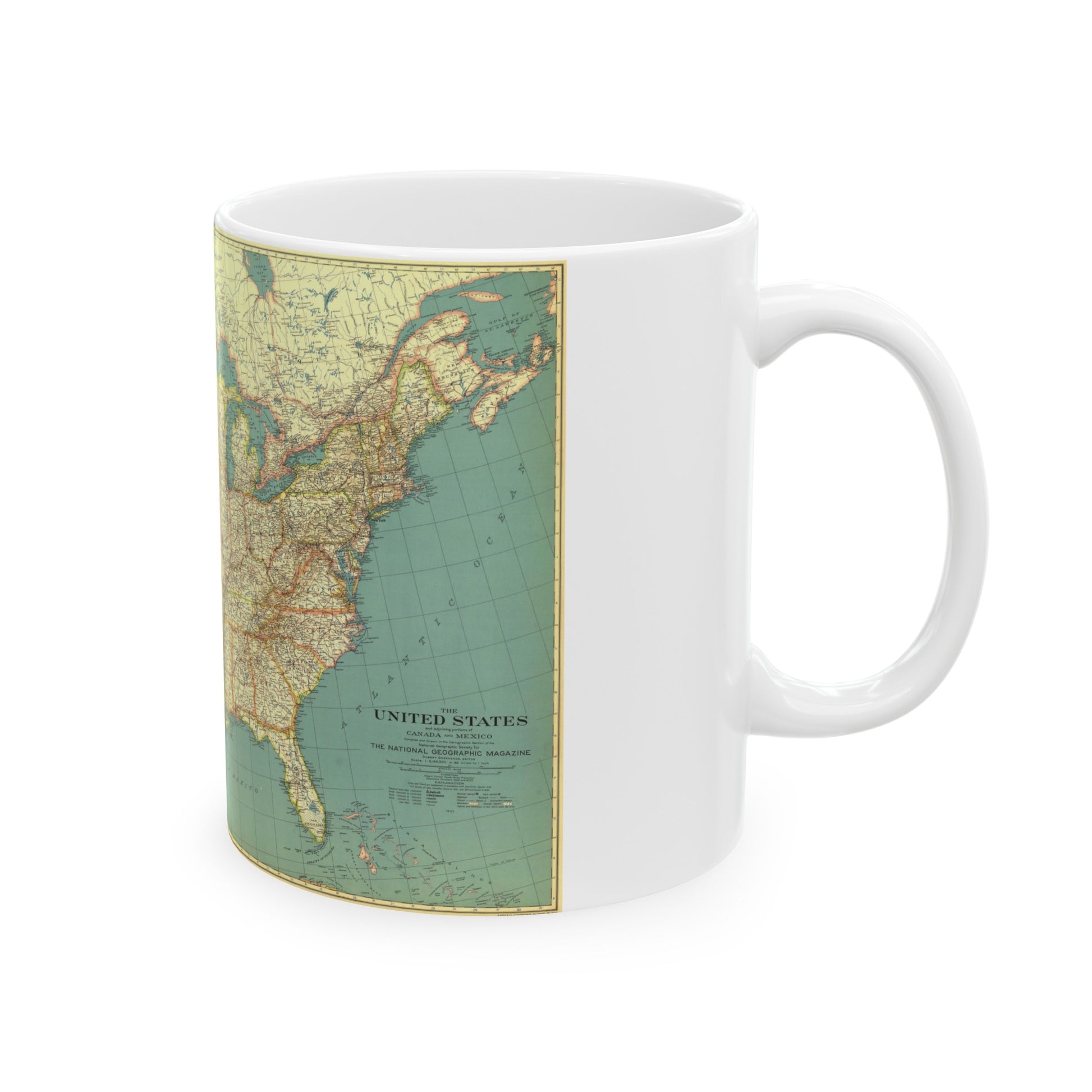 USA - The United States (1933) (Map) White Coffee Mug-The Sticker Space