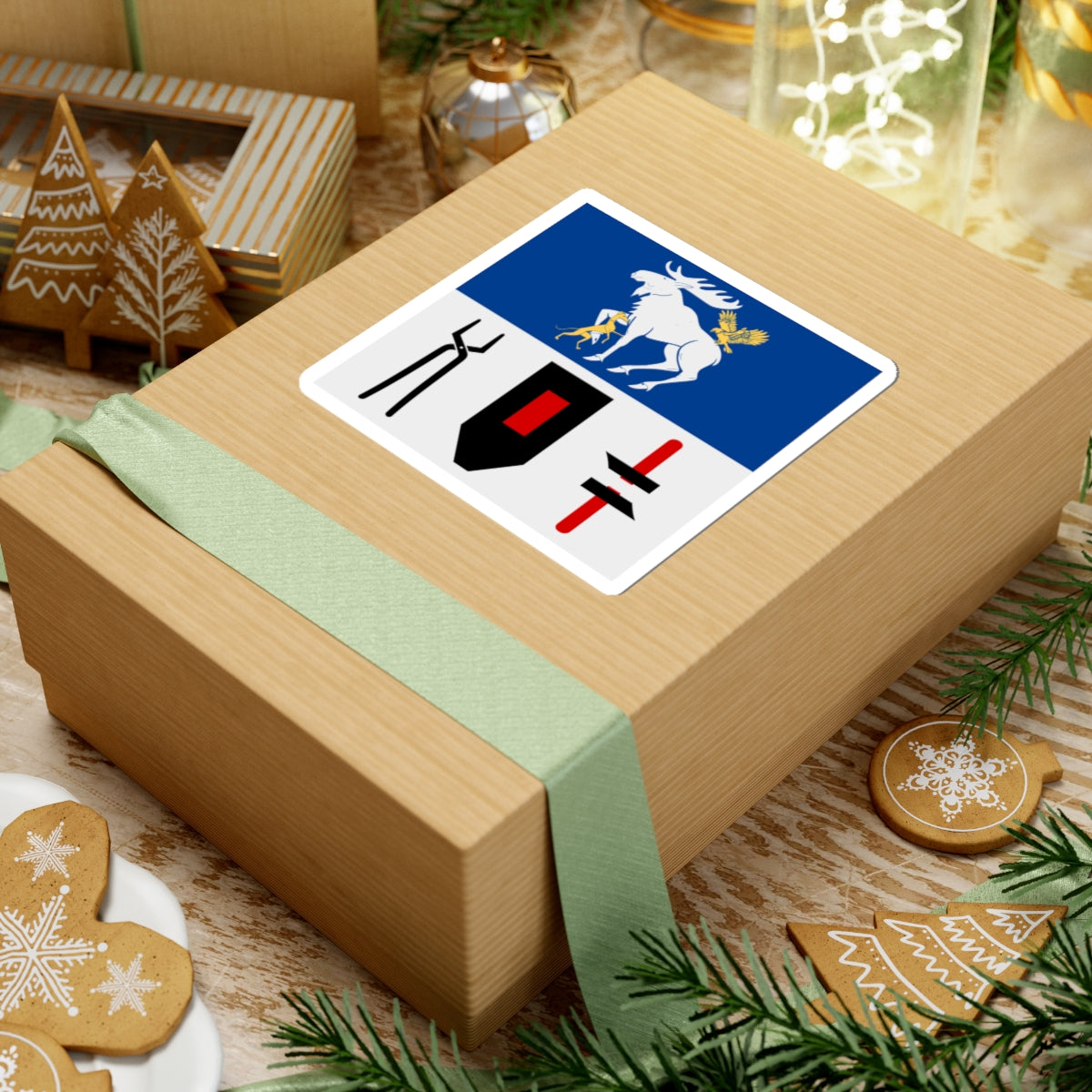 Jamtlands lan vapenflagga (Sweden) STICKER Vinyl Kiss-Cut Decal