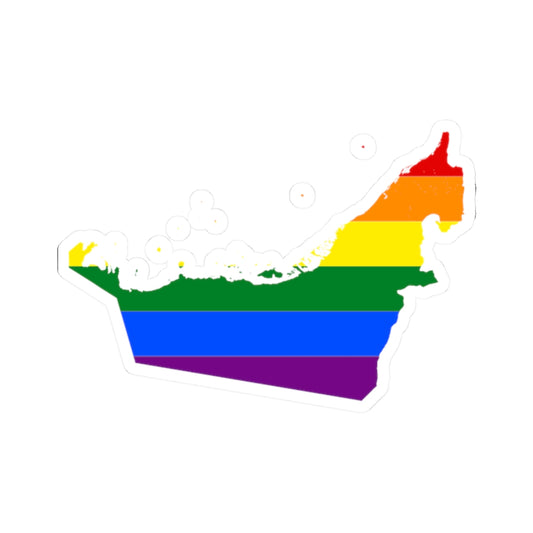 LGBT flag map of the United Arab Emirates (United Arab Emirates) STICKER Vinyl Kiss-Cut Decal