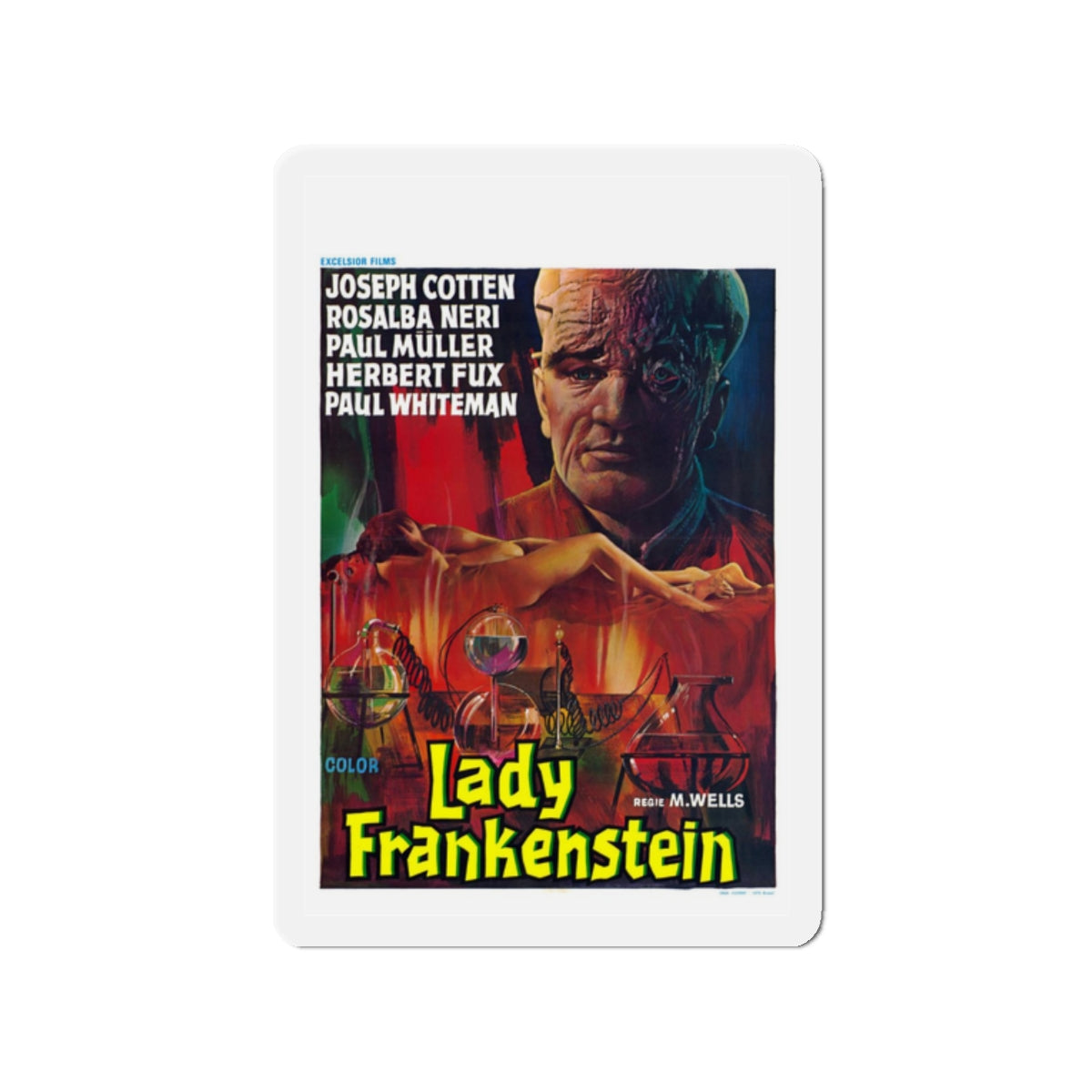 LADY FRANKENSTEIN (4) 1971 Movie Poster - Refrigerator Magnet-2" x 2"-The Sticker Space