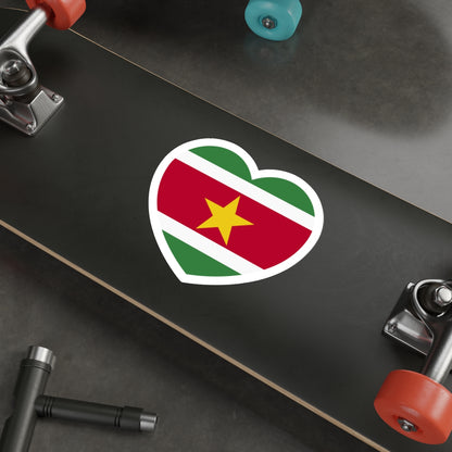 Heart Flag of Suriname - STICKER Vinyl Die-Cut Decal