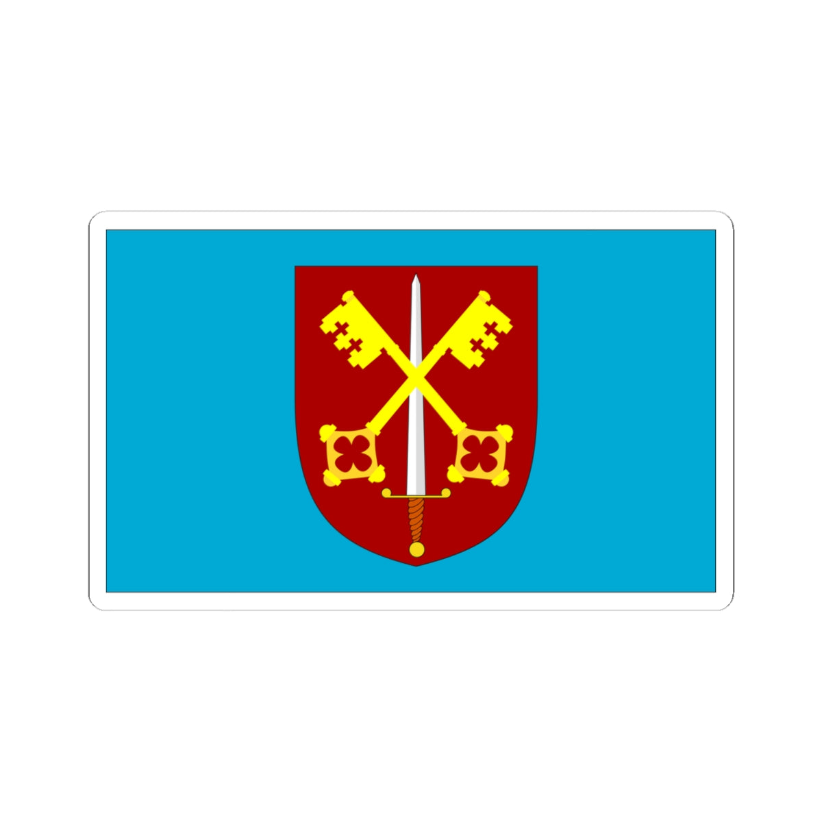 Flag of Exeter Cathedral (England) STICKER Vinyl Kiss-Cut Decal