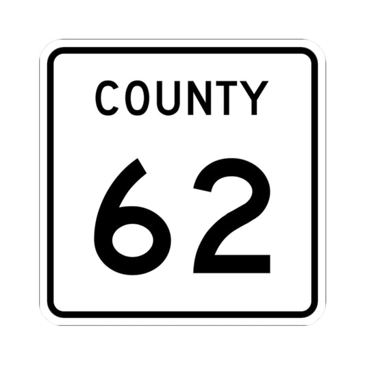 County 62 square (Minnesota) (Road Sign) STICKER Vinyl Kiss-Cut Decal