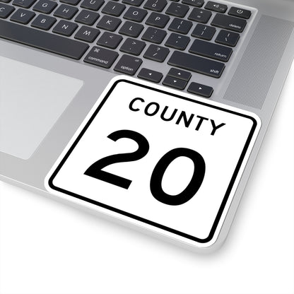 County 20 square (Minnesota) (Road Sign) STICKER Vinyl Kiss-Cut Decal