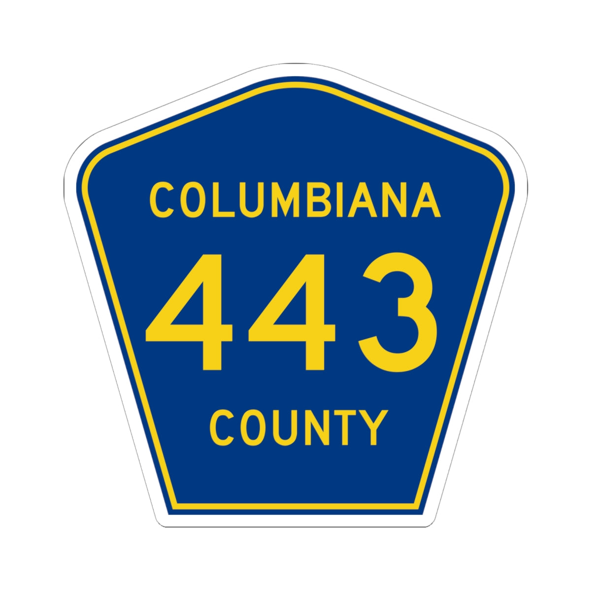 Columbiana County 443 (Ohio) (Road Sign) STICKER Vinyl Kiss-Cut Decal