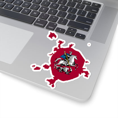 Flag-map of Moscow 2011-2012 (Russia) STICKER Vinyl Kiss-Cut Decal