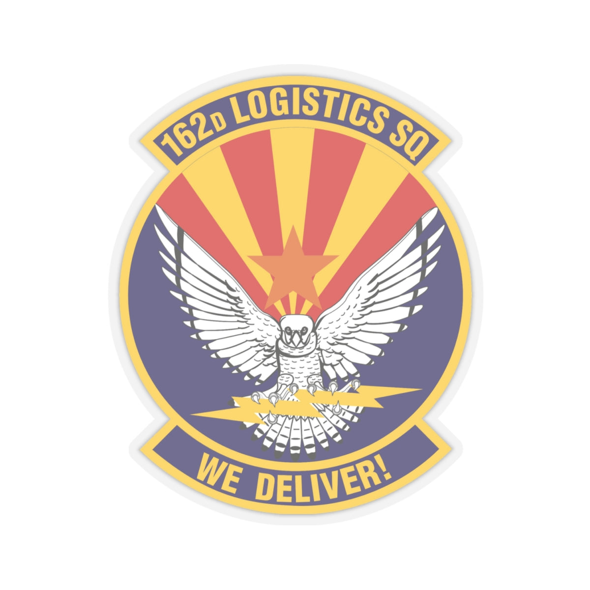 162d Logistics Squadron (U.S. Air Force) STICKER Vinyl Kiss-Cut Decal-4" × 4"-Transparent-The Sticker Space