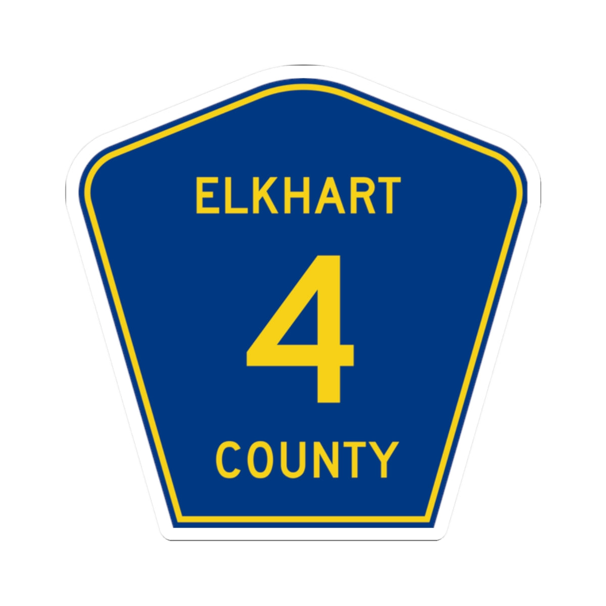 Elkhart County Road 4 IN (Indiana) (Road Sign) STICKER Vinyl Kiss-Cut Decal