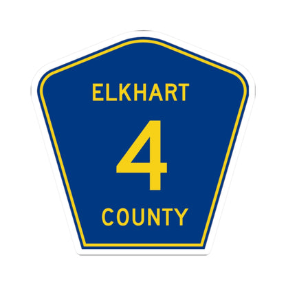 Elkhart County Road 4 IN (Indiana) (Road Sign) STICKER Vinyl Kiss-Cut Decal