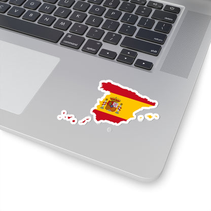 Flag-map of Spain  Canary Islands (Spain) STICKER Vinyl Kiss-Cut Decal