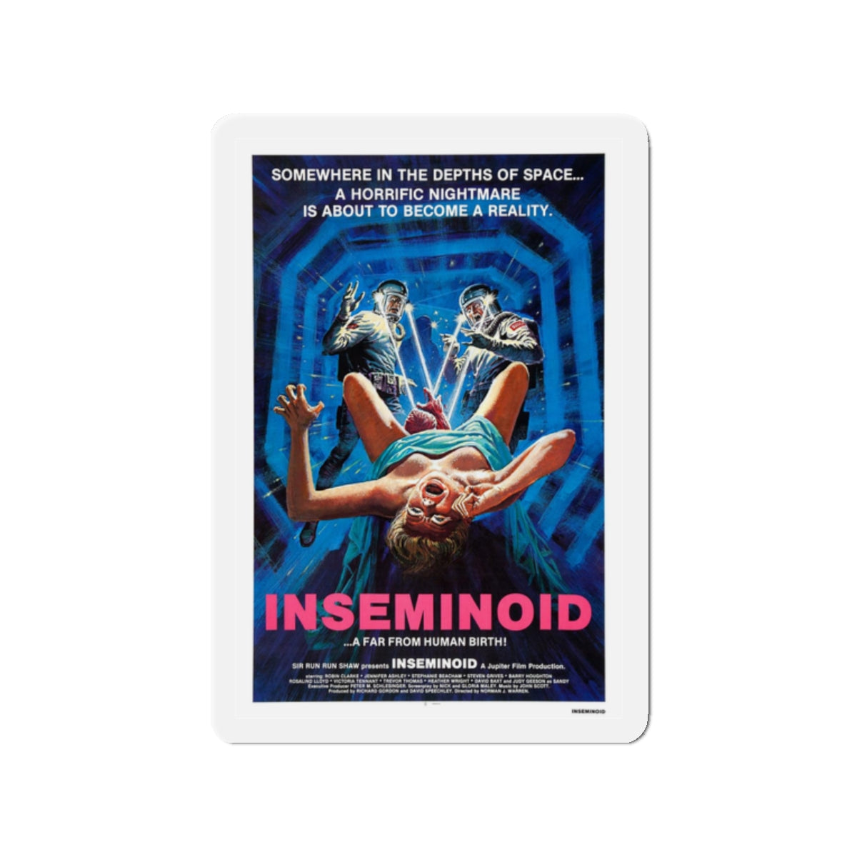 INSEMINOID 1981 Movie Poster - Refrigerator Magnet-2" x 2"-Die-Cut-1 pc-The Sticker Space