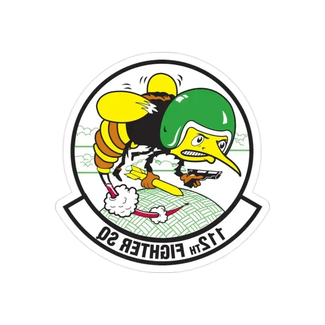 112th Fighter Squadron (U.S. Air Force) REVERSE PRINT Transparent Die-Cut STICKER 2 Inch Die-Cut Transparent - The Sticker Space