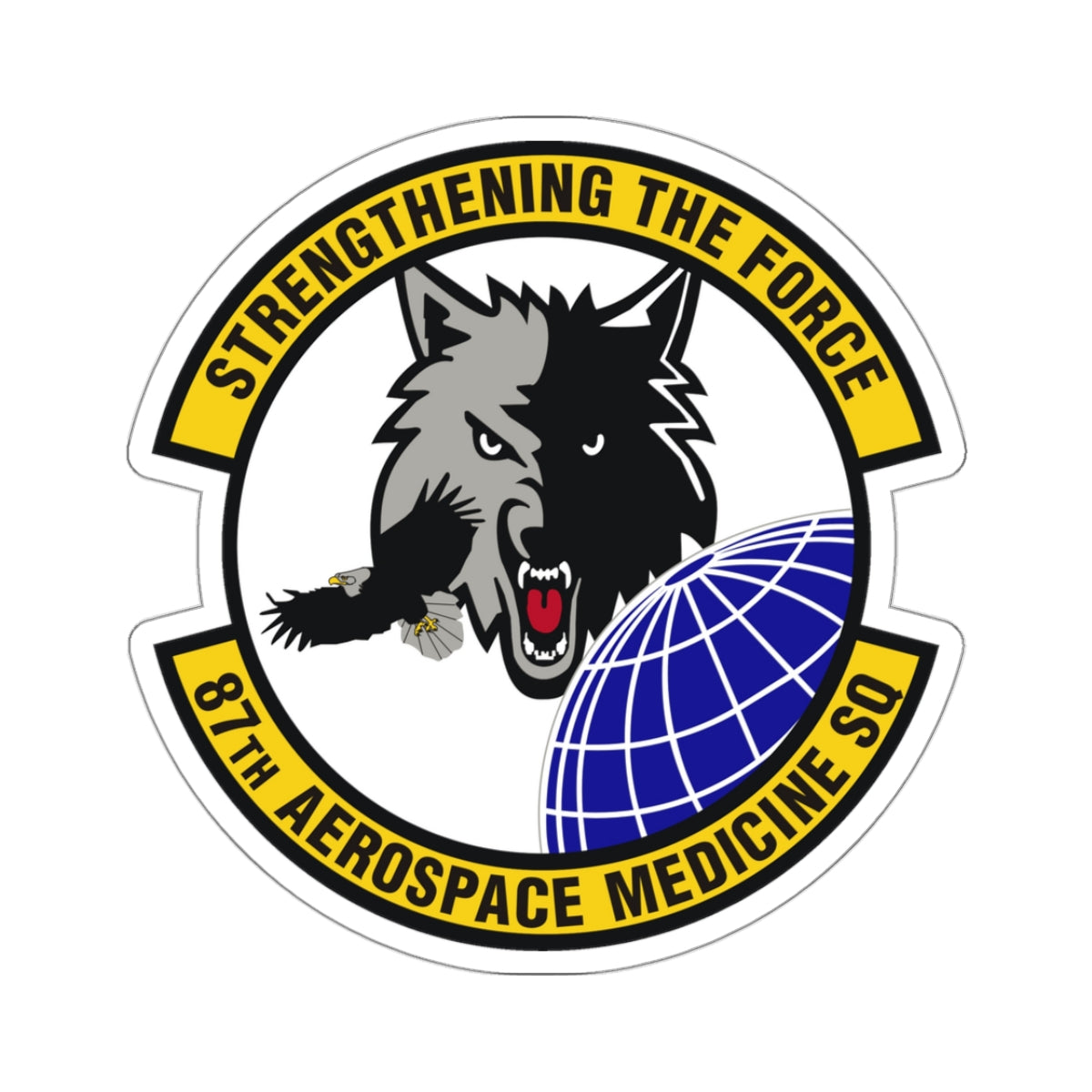 87th Aerospace Medicine Squadron (U.S. Air Force) STICKER Vinyl Kiss-Cut Decal-3 Inch-White-The Sticker Space